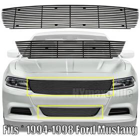 20011349hc Yh-max Front Billet Gril Grille Fits 2015-2018 Dodge Charger/19 Charger Sx Upper Lower