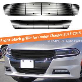 20011349hy Yhimport Black Upper Bumper Billet Grille Grill Fits 2015-2018 Dodge Charger/2019 Sxt