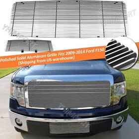 22016614ay Yhimport Chrome Grille Fits 2009-2014 Ford F150 F-150 Main Upper Lower Bumper Grill 2pcs