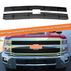 24016318hy Yhimport Fits 2015-2019 Chevy Silverado 2500hd/3500hd Black Billet Grille Combo Grill