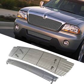 Lz5056aw Yhimport Fits Lincoln Aviator 2003-2006 Upper Bumper Aluminum Chrome Billet Grille Insert