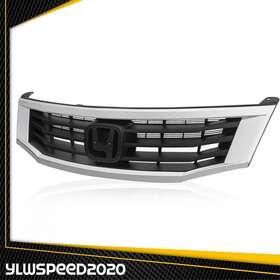 V-02hgl1311asl Ylwspeed20 Fit For Honda Accord 2008 2009 2010 Front Upper Bumper Chrome Black Grill Grille