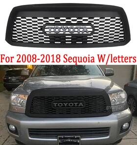 2008-2018sequ Yunchengshiyanhuqumengz Front Bumper Grille For Sequoia 2008 - 2018 Hood Grill Upgrade With Letters Black 2008-2018sequ Yunchengshiyanhuqumengz Front Bumper Grille For Sequoia 2008 - 2018 Hood Grill Upgrade With Letters Black