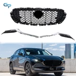 Front Upper Grille Gloss Black W/ Chrome Molding Trim For Mazda CX-30 2020-2023. Fixed Price $103.87.