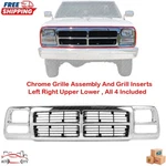 New Chrome Grille Assembly & Inserts 5PC For 1991-1993 Dodge D150 Pickup. Fixed Price $372.45.