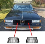 1987 Oldsmobile Cutlass 442 Salon Black Euro Grill Set Gm #25530236 & #25530237. Fixed Price $380.00.