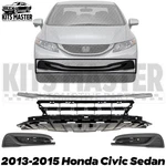 Front Bumper Grille + Molding Fog Light Covers For 2013-2015 Honda Civic Sedan. Fixed Price $139.82.