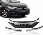 Front Bumper Grille Upper With Chrome Headlight Eyelid Molding Trim Fit.... Fixed Price $132.33.