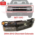 New Front Grille Headlights Parking Kit 5PC Fits 2004-2012 Chevy Colorado. Fixed Price $259.33.