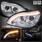 Fits 1998-2006 Mercedes Benz W220 S-class Upper Led Signal Projector Headlights. Fixed Price $297.71.