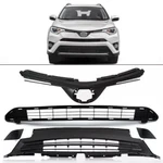 Fit Toyota RAV4 2016-2018 Front Upper Lower Grille Towing Covers Combo Set. Fixed Price $89.99.