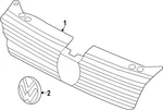 Genuine Volkswagen Center Grille 2GJ-853-651-AK-ZLL. Fixed Price $247.95.