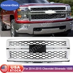 For 2014-2015 Chevrolet Silverado 1500 Front Grille Honeycomb Chrome+black. Fixed Price $119.69.