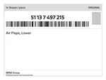 Genuine Bmw Air Flaps, Lower 51-13-7-497-215 New. Fixed Price $311.82.