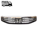 New Front Upper Chrome Bumper Grille & Oem Emblem 2PC For 2011-2012 Honda Accord. Fixed Price $120.33.