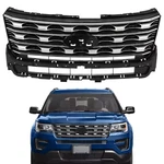 Fits Ford Explorer 2016-2017 Front Upper Bumper Grille Black + Chrome. Fixed Price $119.00.