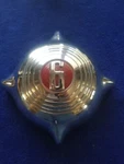 1949 1950 Ford Passenger Car Cylinder Grille Center Ornament 8HA-8216-B. Fixed Price $75.00.