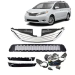 Fit 2011-2017 Toyota Sienna Front Grille Chrome/foglights Bezles & Brcakets 8PCS. Fixed Price $104.99.