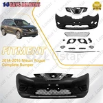 Complete Front Bumper Upper & Lower Grille Set For 2014 2015 2016 Nissan Rogue. Fixed Price $304.18.