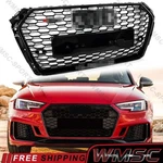 Glossy Black Honeycomb Front Bumper Grille For Audi A4 B9 2017-2019 RS4 Style. Fixed Price $159.00.
