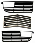 1973 Corvette Grille-set-black With Chrome EDGE-LEFT-RIGHT-CENTER-73 (#E22898) !. Fixed Price $244.95.