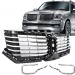 Fits 2015-2017 Lincoln Navigator Front Upper Grille Black With Chrome Trim. Fixed Price $594.00.