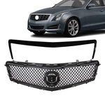 Fits 2013-2014 Cadillac Ats Front Upper Grille/trim Molding Gloss Black 2PCS. Fixed Price $128.99.