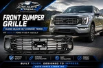 Front Bumper Grille Gloss Black W/chrome Trims Fit 2024-25 Ford F150 F-150 Xlt. Fixed Price $503.00.