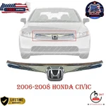 Chrome Grille Molding & Emblem Set For 2006 2007 2008 Honda Civic Oem Replace. Fixed Price $101.89.