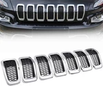 7X Chrome Front Bumper Grille Insert Honeycomb Mesh For 2014-2018 Jeep Cherokee. Fixed Price $40.80.