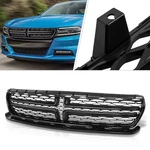 Replacement Front Upper Bumper Grille Glossy Black For Dodge Charger 15-20. Fixed Price $65.63.