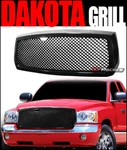 For 2005-2007 Dodge Dakota Black Luxury Mesh Front Bumper Grille Guard Abs. Fixed Price $105.00.