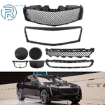 For Cadillac Xts 2013-2017 Upper Grill+lower Grille+outer Frame Gloss Black Mesh. Fixed Price $149.44.