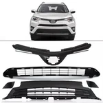 Fit Toyota RAV4 2016-2018 Front Upper Lower Grille Towing Covers Combo Set. Fixed Price $89.99.