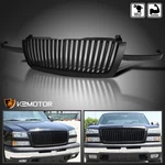 Fits 2003-2005 Chevy Silverado Avalanche Matte Black Vertical Front Hood Grille. Fixed Price $129.38.