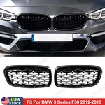 2X Front Kidney Grille Chrome Black Diamond For Bmw Series F30 F31 12-18. Fixed Price $34.99.