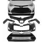 5PCS Front Bumper Cover+upper Lower Grill For 2017-19 Toyota Corolla Xle Ce. Fixed Price $186.00.
