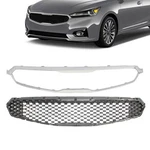 Front Bumper Grille Gray With Surround Trim Chrome For Kia Cadenza 2017-2019. Fixed Price $259.99.
