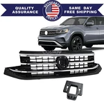 Fit 2020-2023 Vw Volkswagen Atlas Front Bumper Chrome & Black Upper Grille. Fixed Price $245.99.