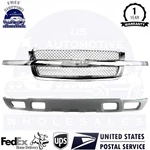 Front Chrome Grille + Lower Valance Textured For 2003-2006 Chevy Silverado 1500. Fixed Price $274.25.