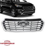 Front Upper Grille W/o Camera Hole Chrome For Hyundai Santa Fe Xl 17-19. Fixed Price $3189.90.