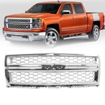 23259624 Front Grille Fit For Chevrolet Silverado 1500 2014-2015 Chrome+silver. Fixed Price $142.89.