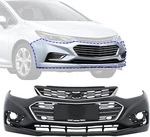 Complete Front Bumper Cover Upper Lower Grille For 2016-2018 Chevy Cruze. Fixed Price $239.99.