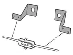 Mustang Grill Bar Mounting Brackets Standard 1964 1/2 - 1965 Scott Drake. Fixed Price $7.98.