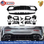 For Mercedes-benz W177 Gloss Black A45 Look Rear Diffuser Bumper Lip Set. Fixed Price $298.98.
