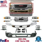 Bumper Chrome + Lower Valance Grille Lights For 2003-06 Gmc Sierra 1500. Fixed Price $855.20.