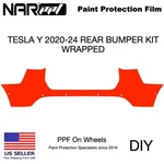 Tesla 2020-2024, Rear Bumper Wrapped, Pre-cut Kit Diy, Ppf Gloss. Fixed Price $145.00.