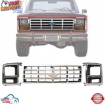 New Front Grille And Headlight Bezel Left Right Set 3PC 1982-1986 Ford F-150. Fixed Price $270.33.
