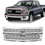 Front Bumper Upper Grille For 2014 2015 Chevrolet Silverado 1500 Chrome. Fixed Price $116.00.