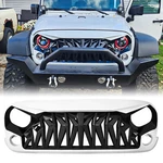 White & Black Grille Front Shark For 2007-2018 Jeep Wrangler Jku Abs. Fixed Price $144.00.
